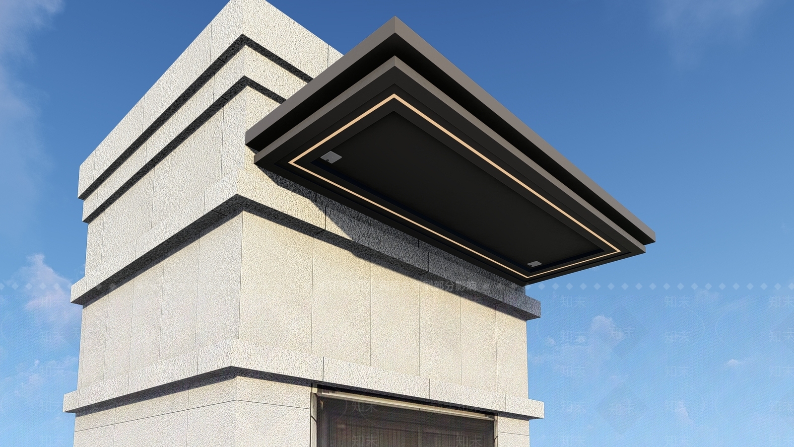 现代雨棚SU模型下载【ID:1198991332】