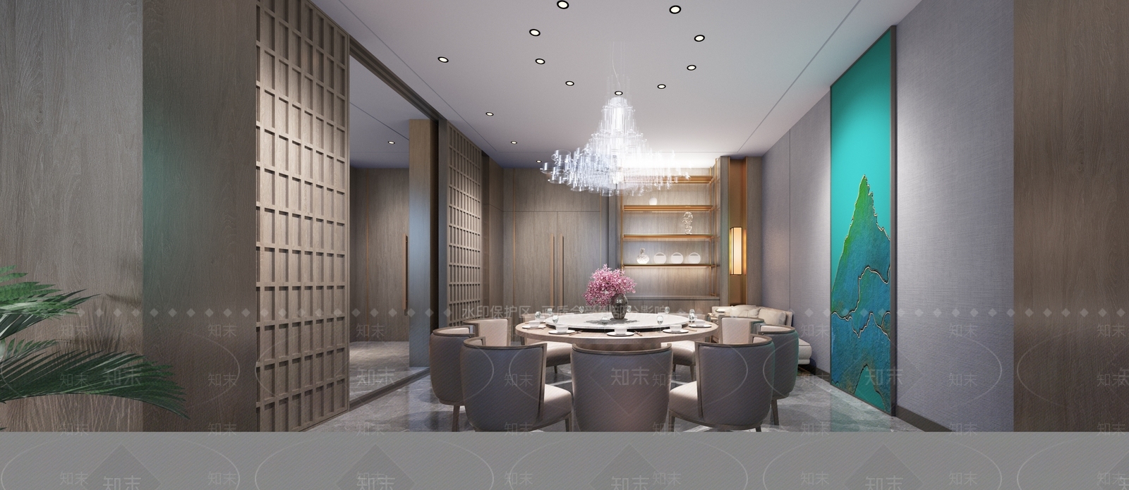 新中式中式中餐厅SU模型下载【ID:1198996985】