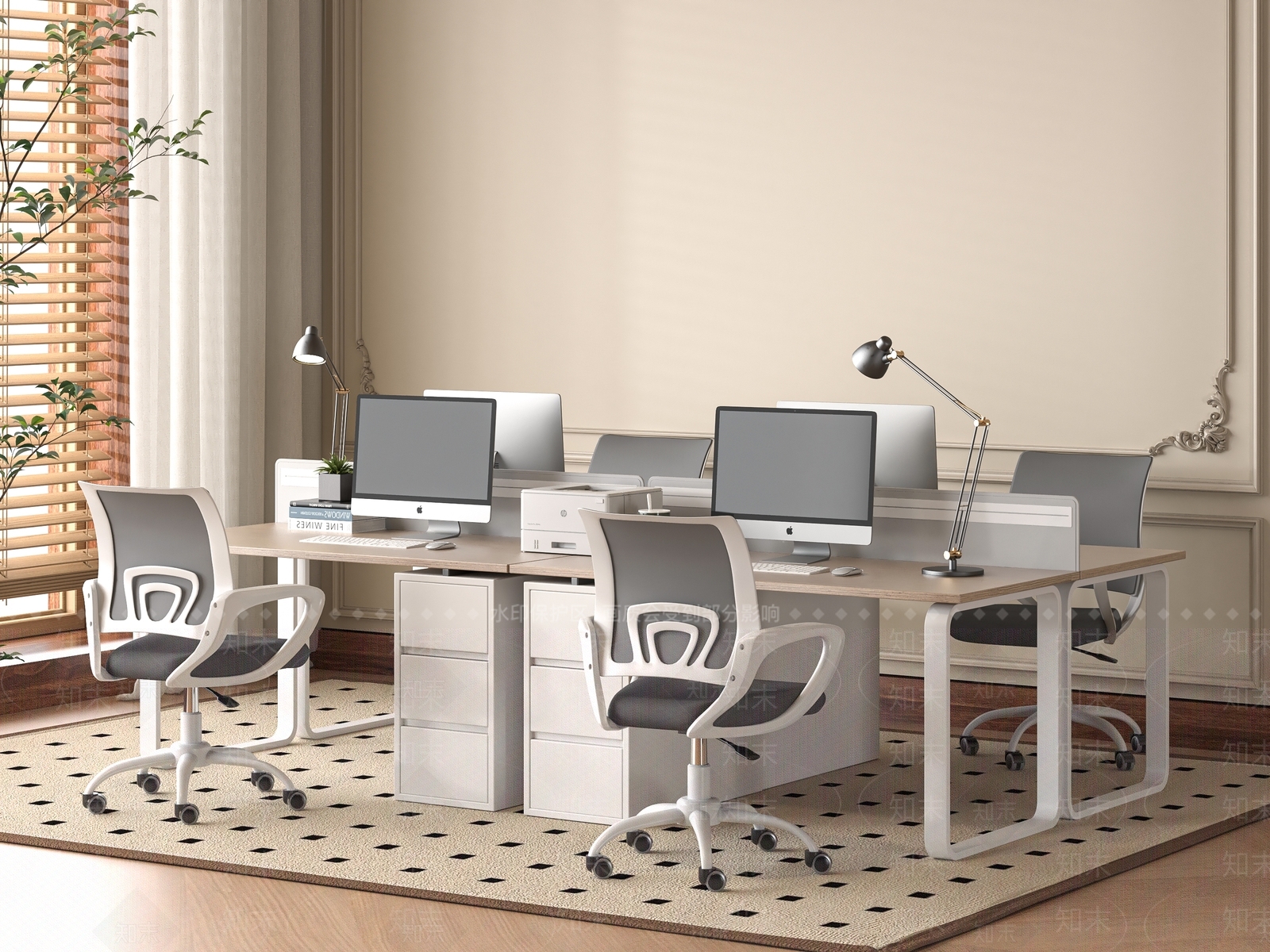 现代办公桌椅3D模型下载【ID:1199018181】