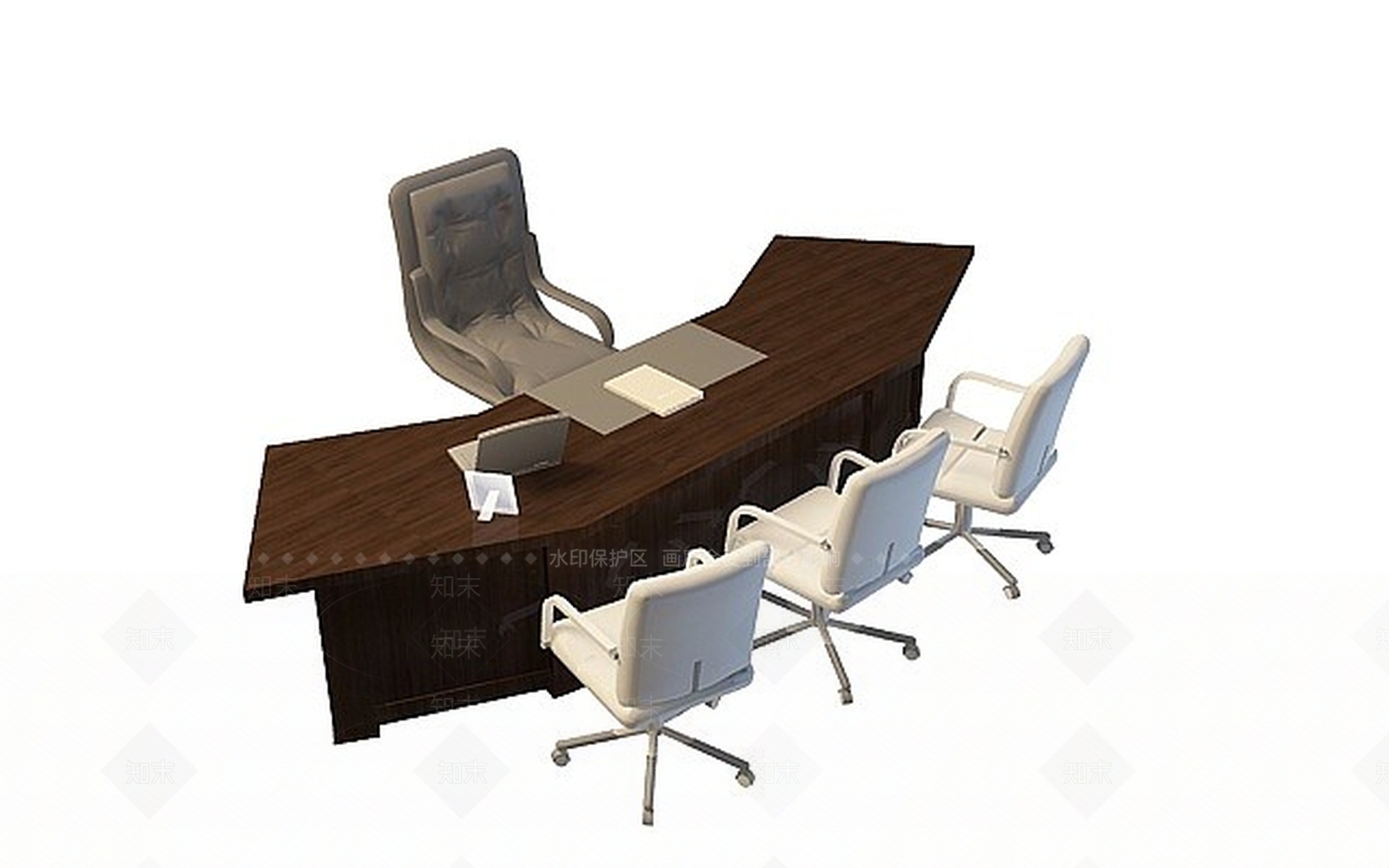 现代豪华办公桌椅3D模型下载【ID:1199019883】