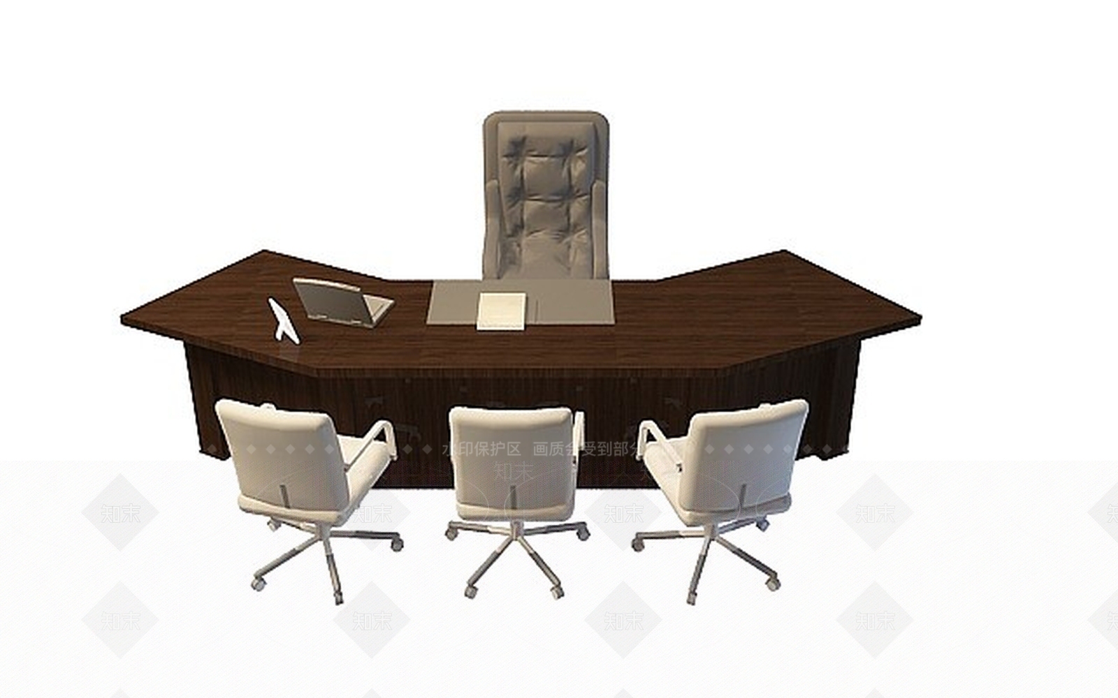 现代豪华办公桌椅3D模型下载【ID:1199019883】