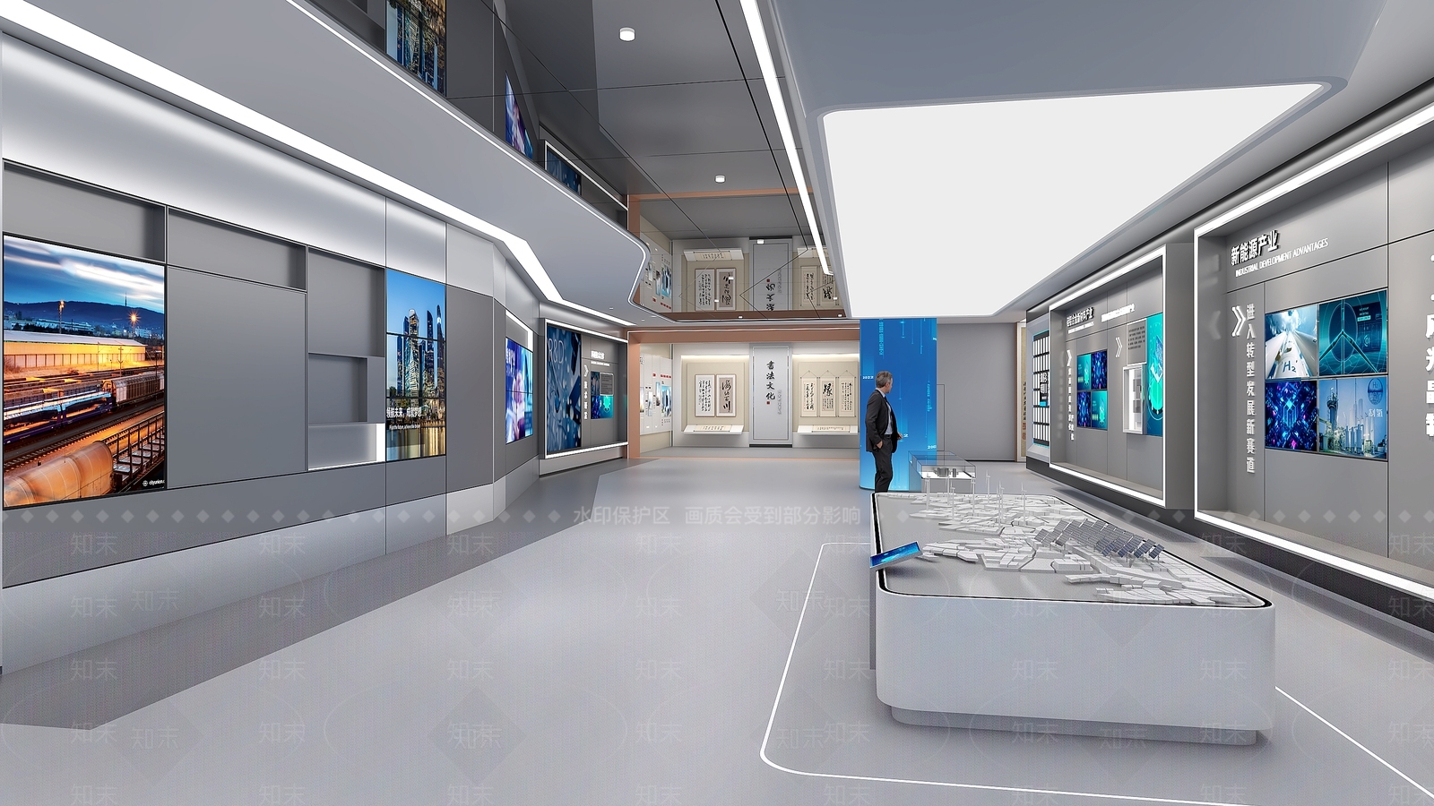 现代企业展厅SU模型下载【ID:1199055232】