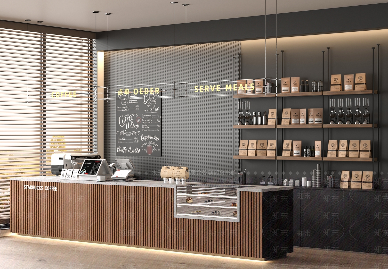 现代咖啡厅3D模型下载【ID:1199023669】