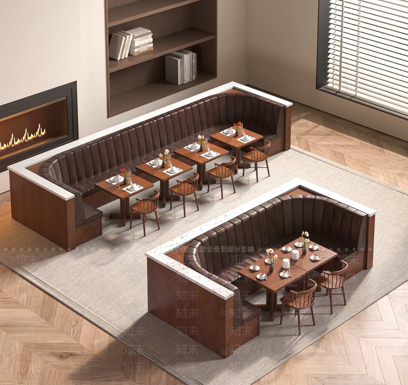 现代卡座沙发3D模型下载【ID:1199025086】