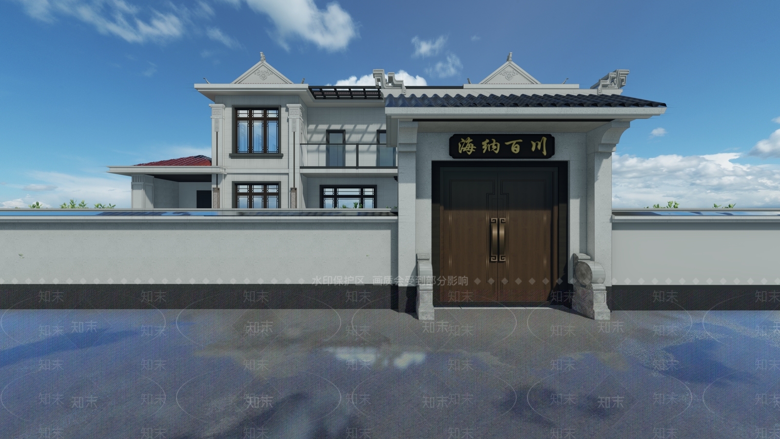 新中式中式别墅SU模型下载【ID:1199026298】