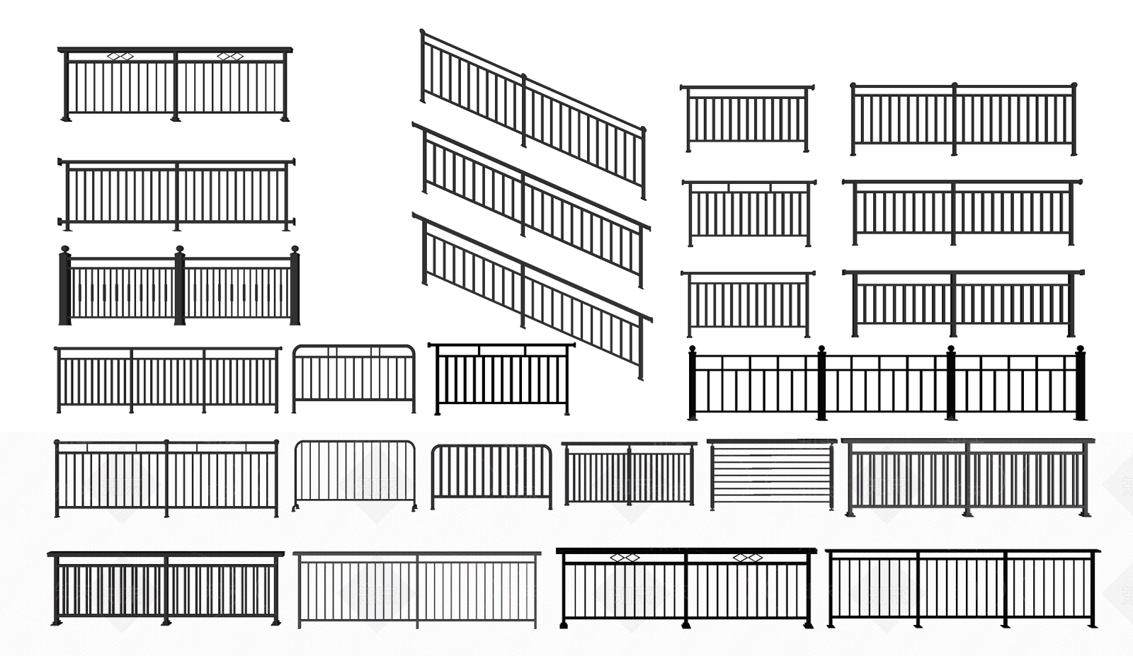 现代围栏护栏SU模型下载【ID:1199028819】