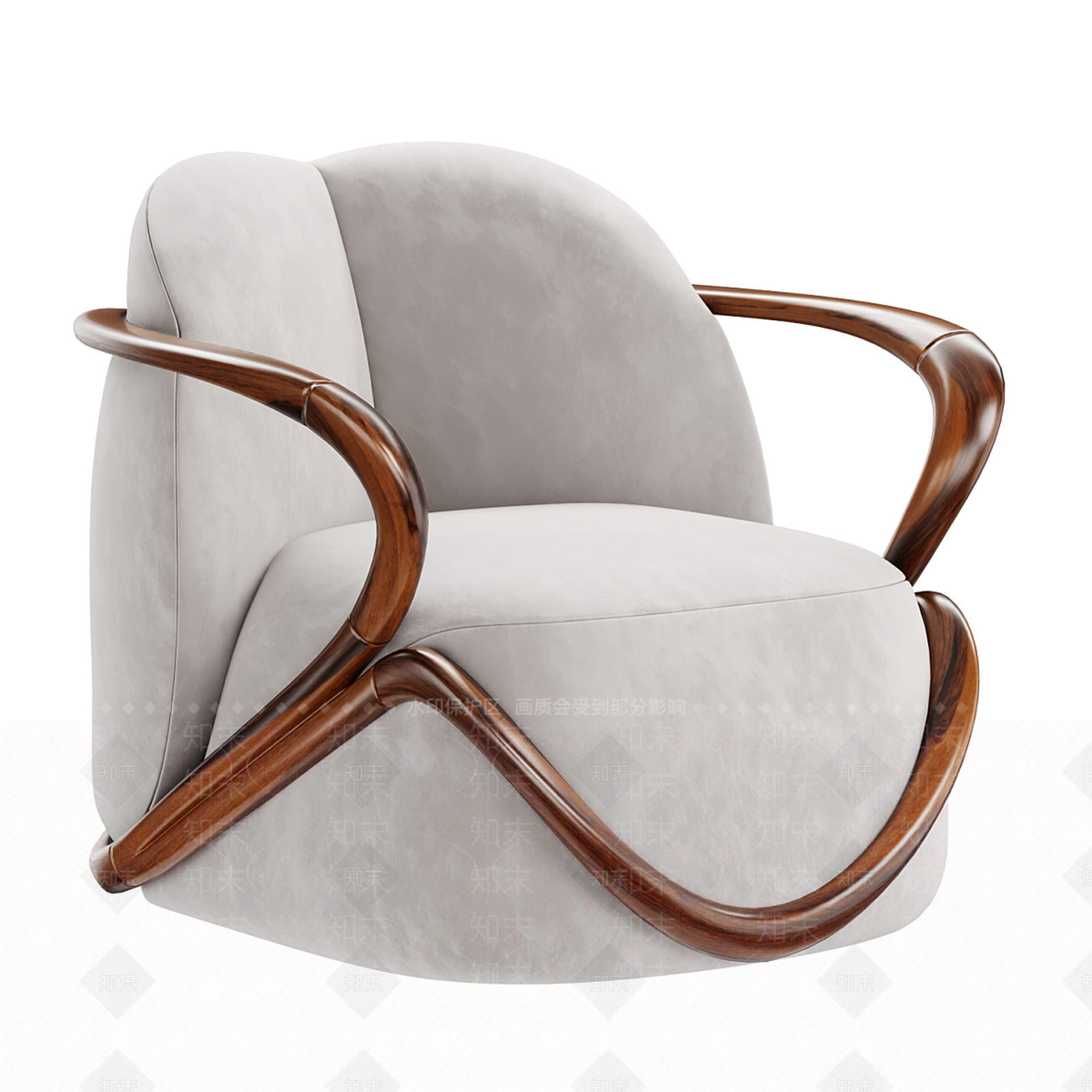 现代中古单人沙发3D模型下载【ID:1199030521】