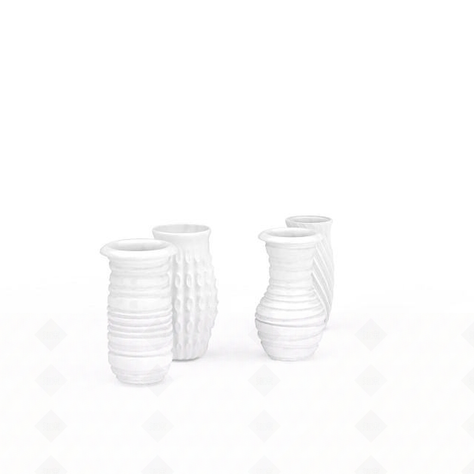 现代螺旋花瓶摆件3D模型下载【ID:1199031084】