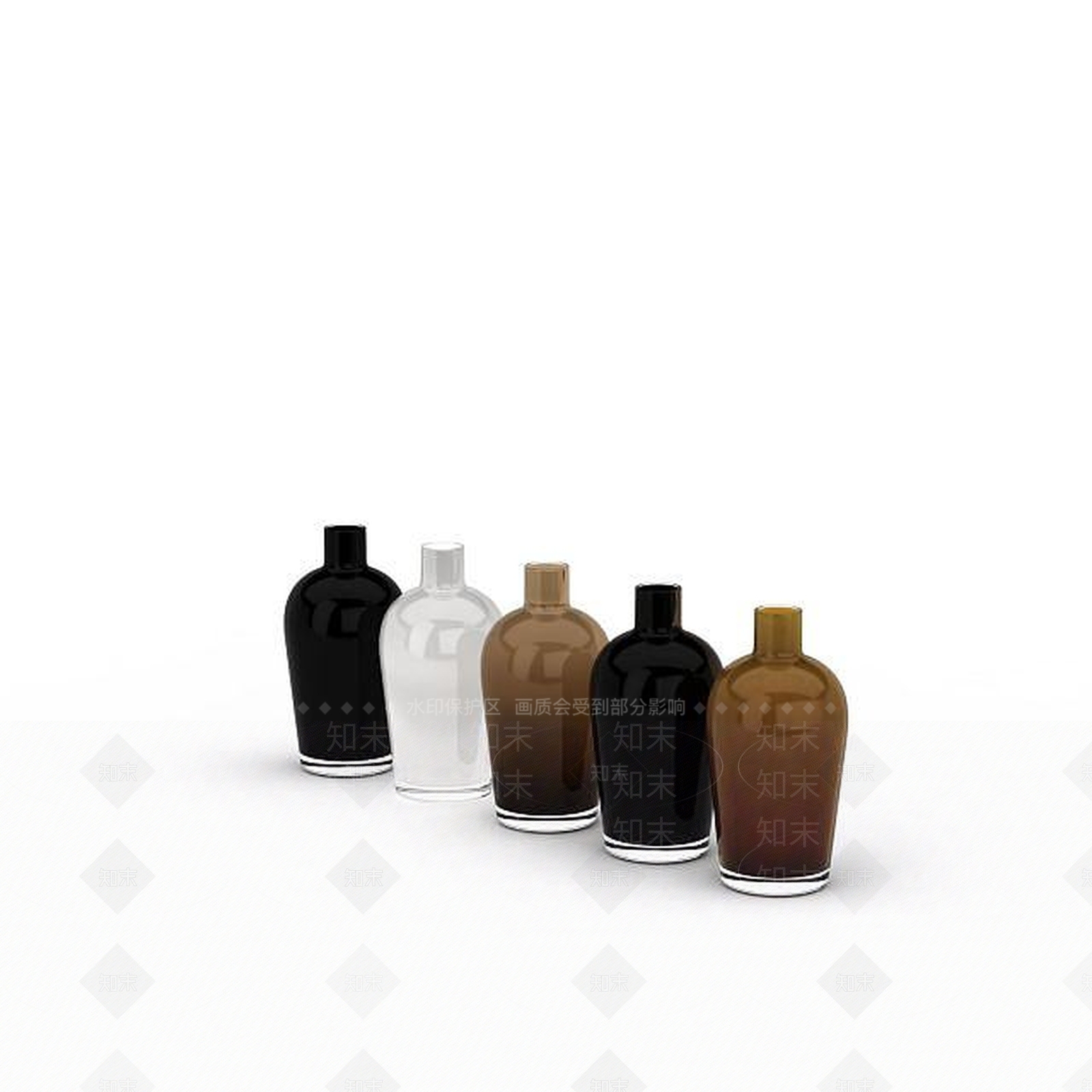 现代酒瓶陈设品3D模型下载【ID:1199031036】