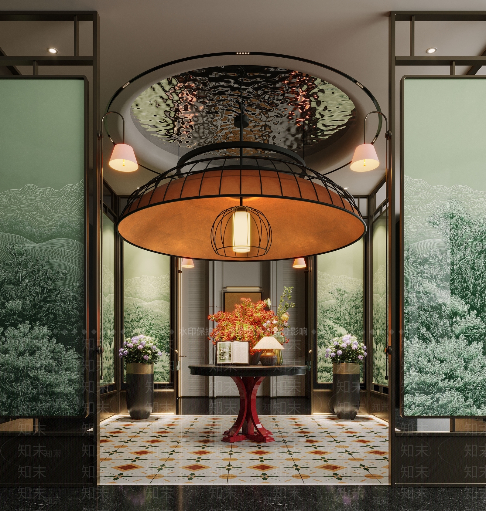 现代酒店大堂SU模型下载【ID:1199031901】