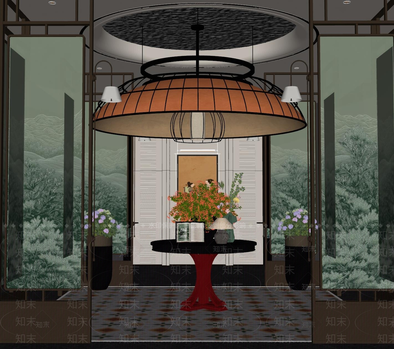 现代酒店大堂SU模型下载【ID:1199031901】