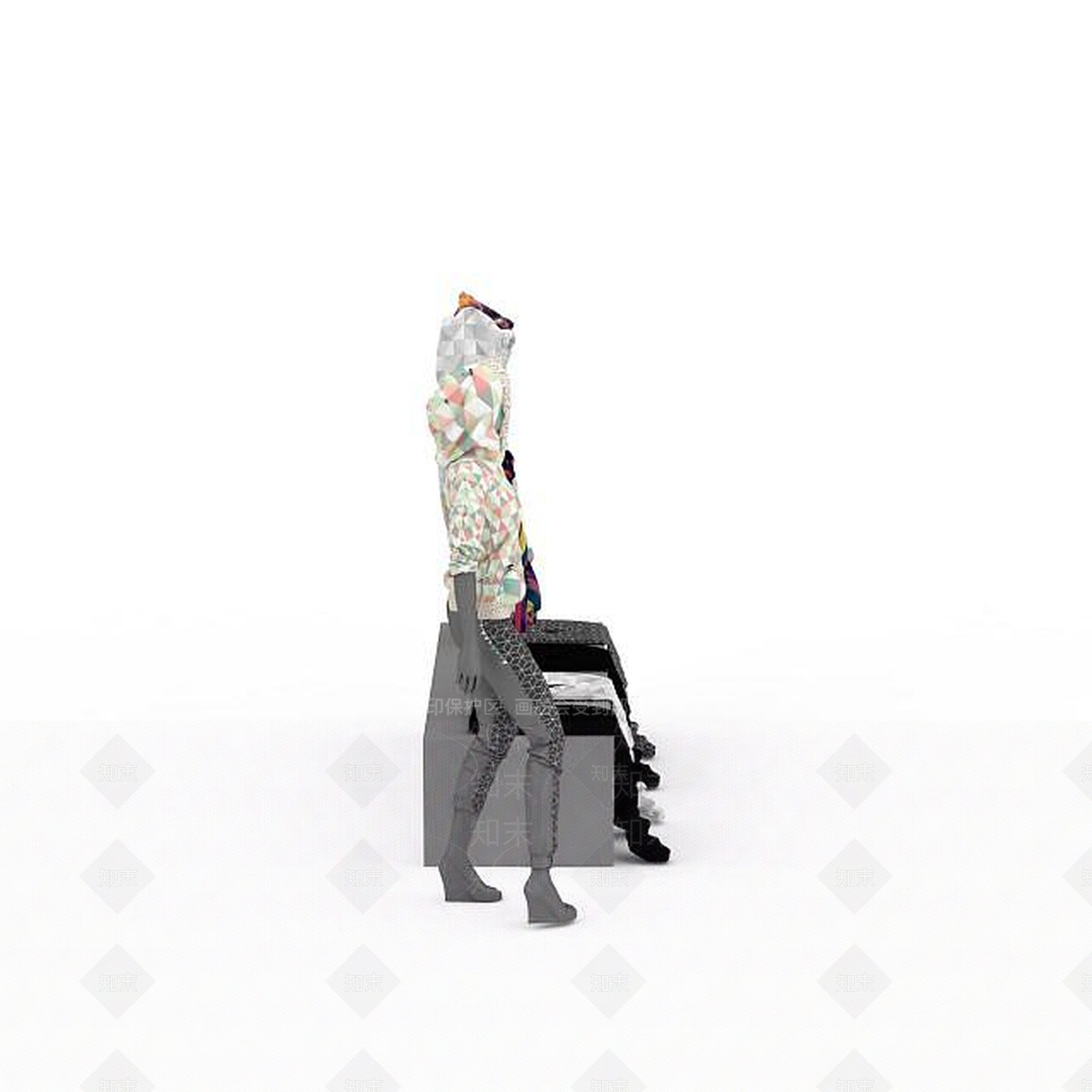现代橱窗3D模型渲染效果图