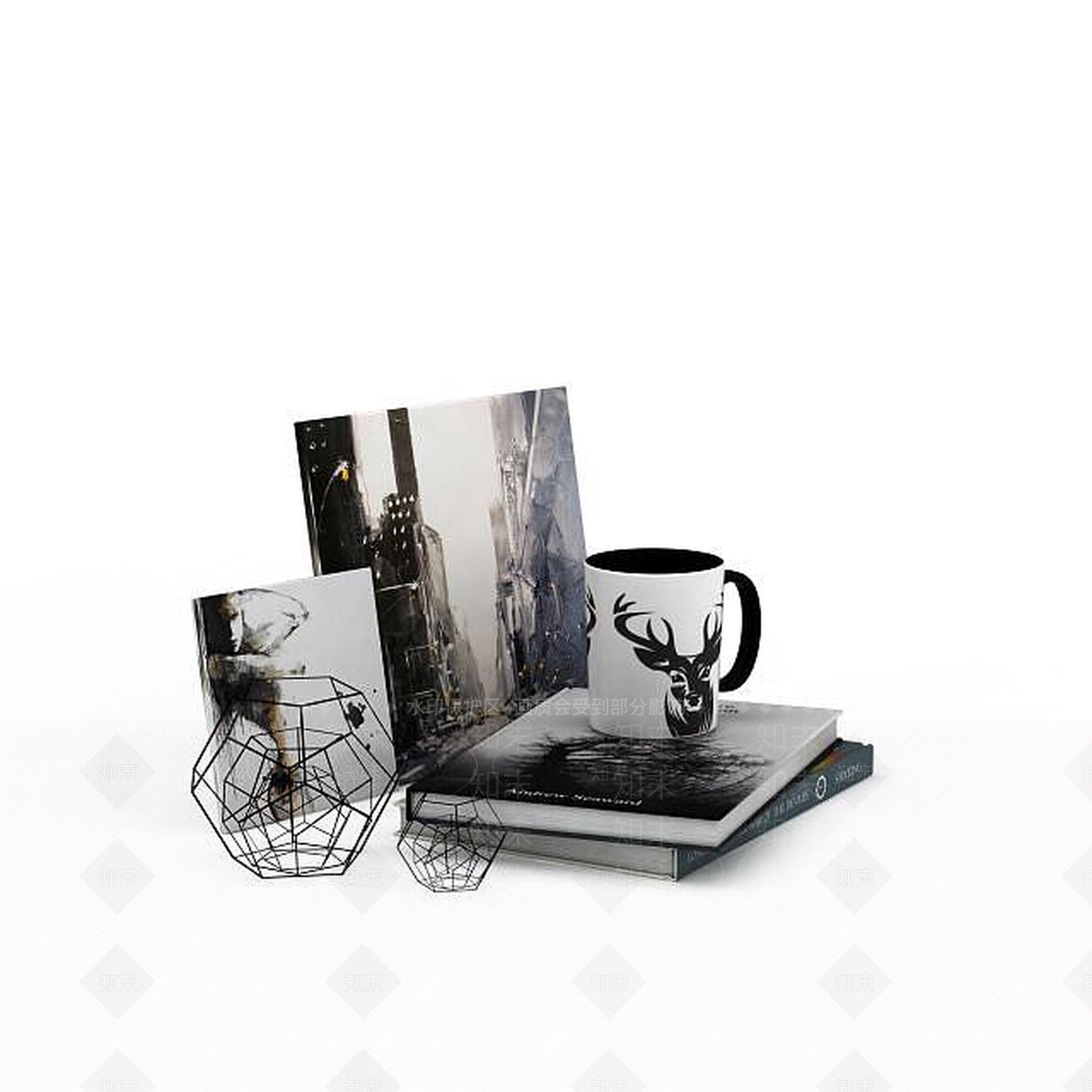 现代桌面陈设品3D模型下载【ID:1199032892】