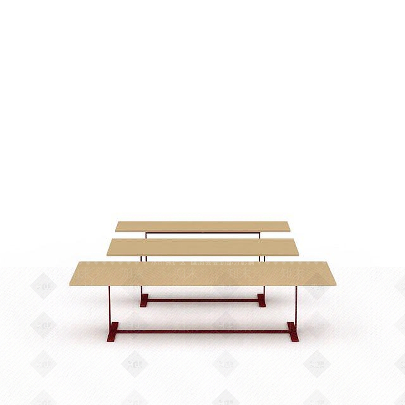 现代长桌子3D模型下载【ID:1199034376】