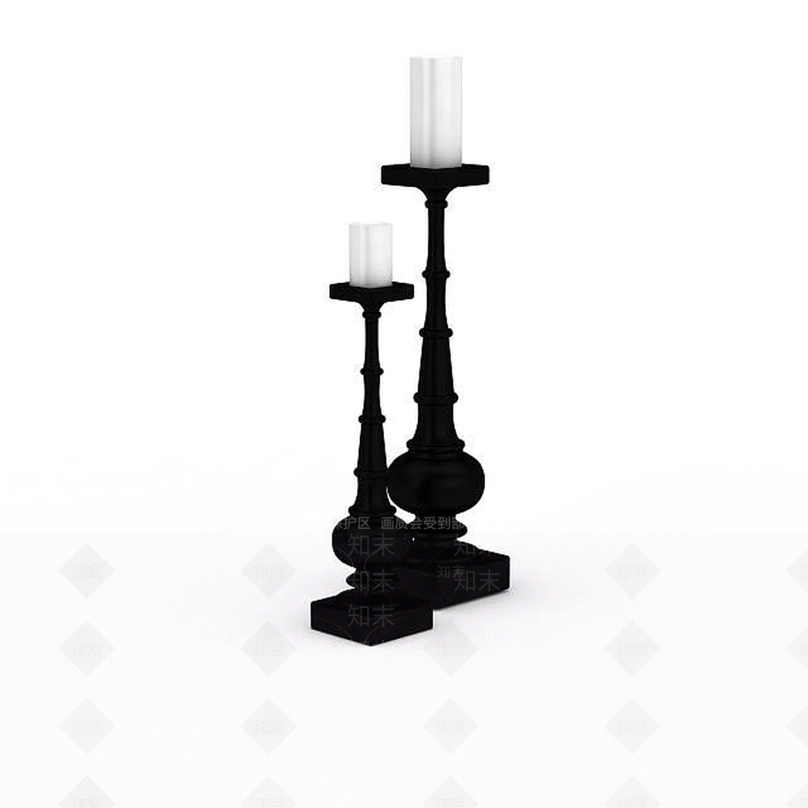 现代蜡烛3D模型下载【ID:1199035468】
