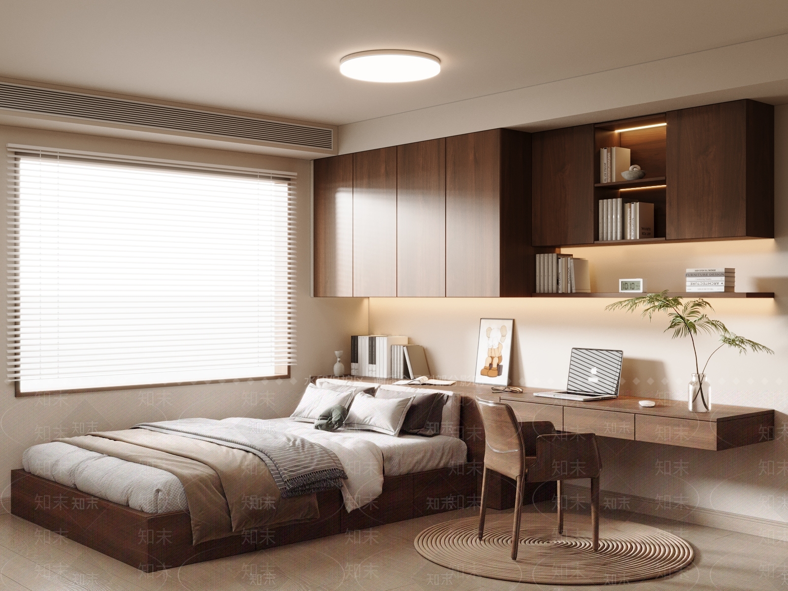 中古榻榻米卧室SU模型下载【ID:1199035678】