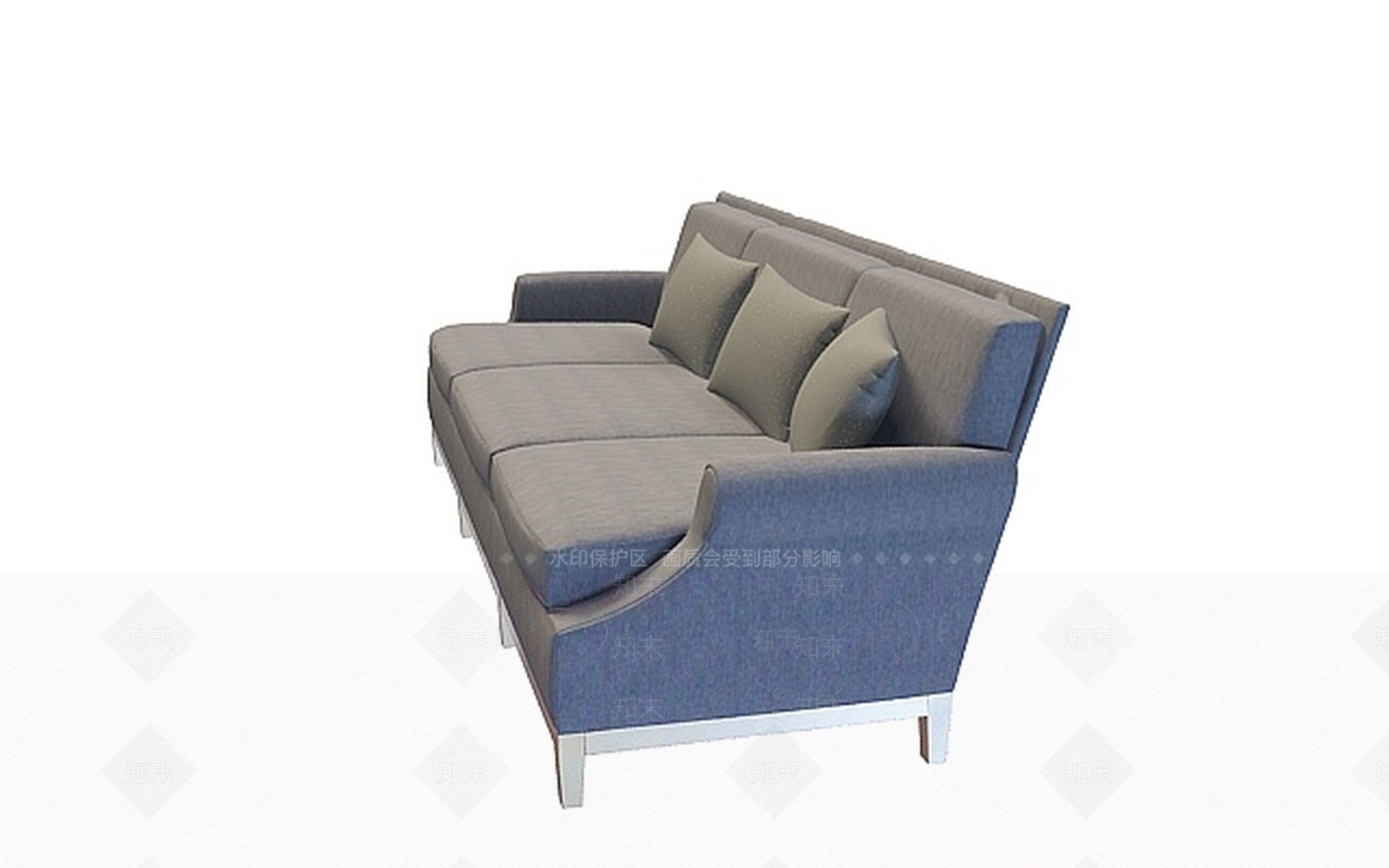 现代布艺三人沙发3D模型下载【ID:1199036145】