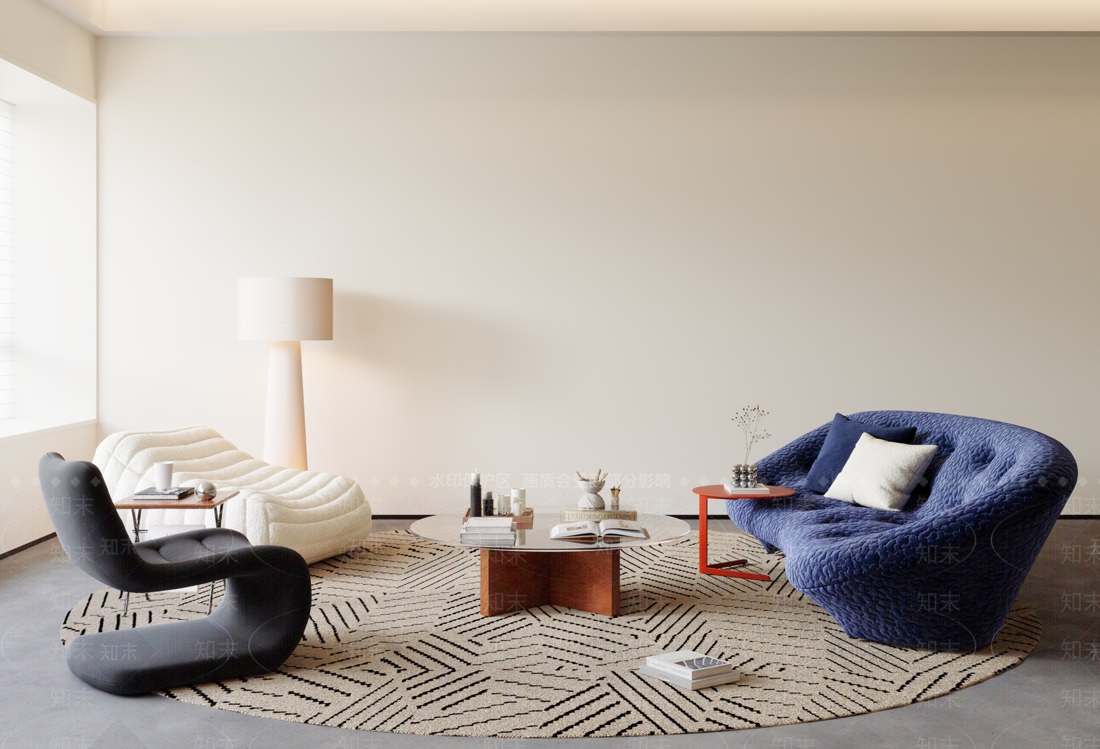 现代沙发组合SU模型下载【ID:1199036430】