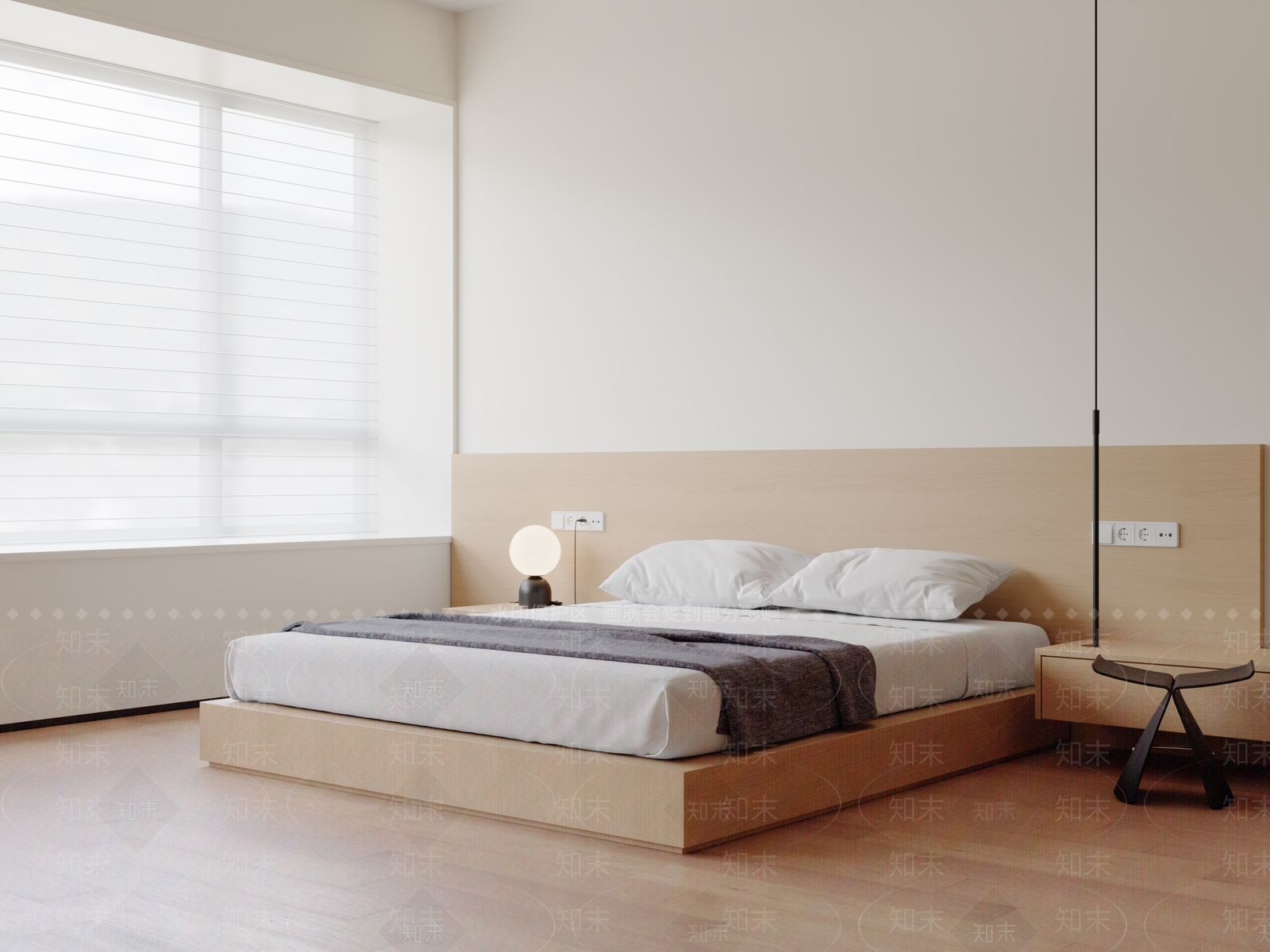 现代双人床SU模型下载【ID:1199036432】