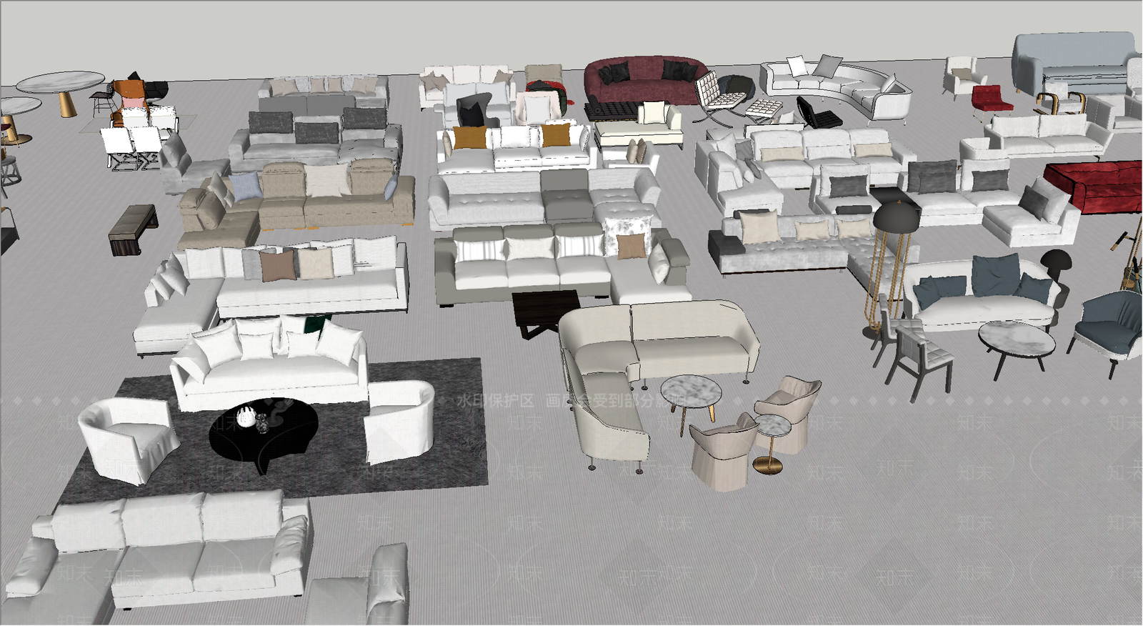 现代单人沙发SU模型下载【ID:1199038567】