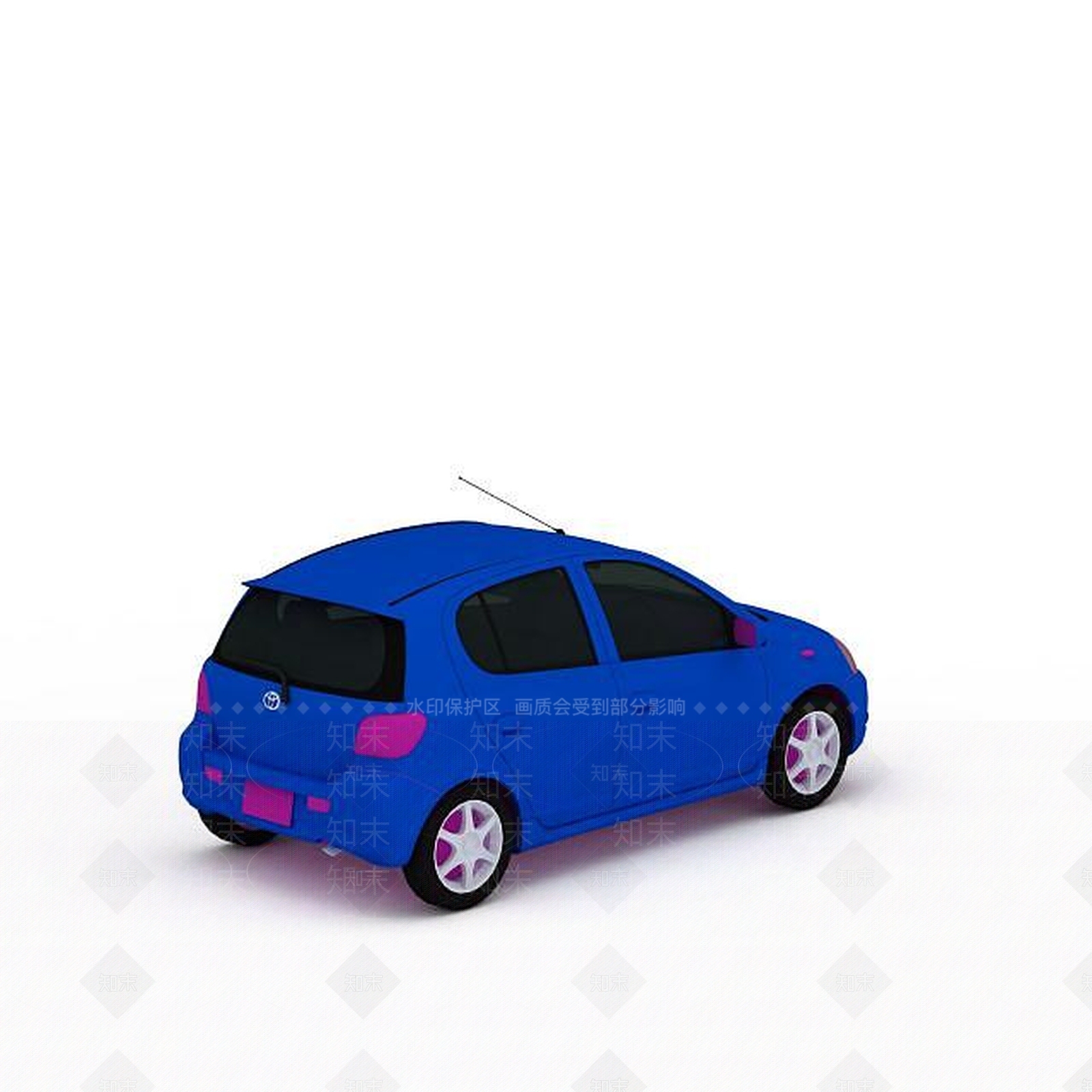 现代蓝色轿车3D模型下载【ID:1199041163】