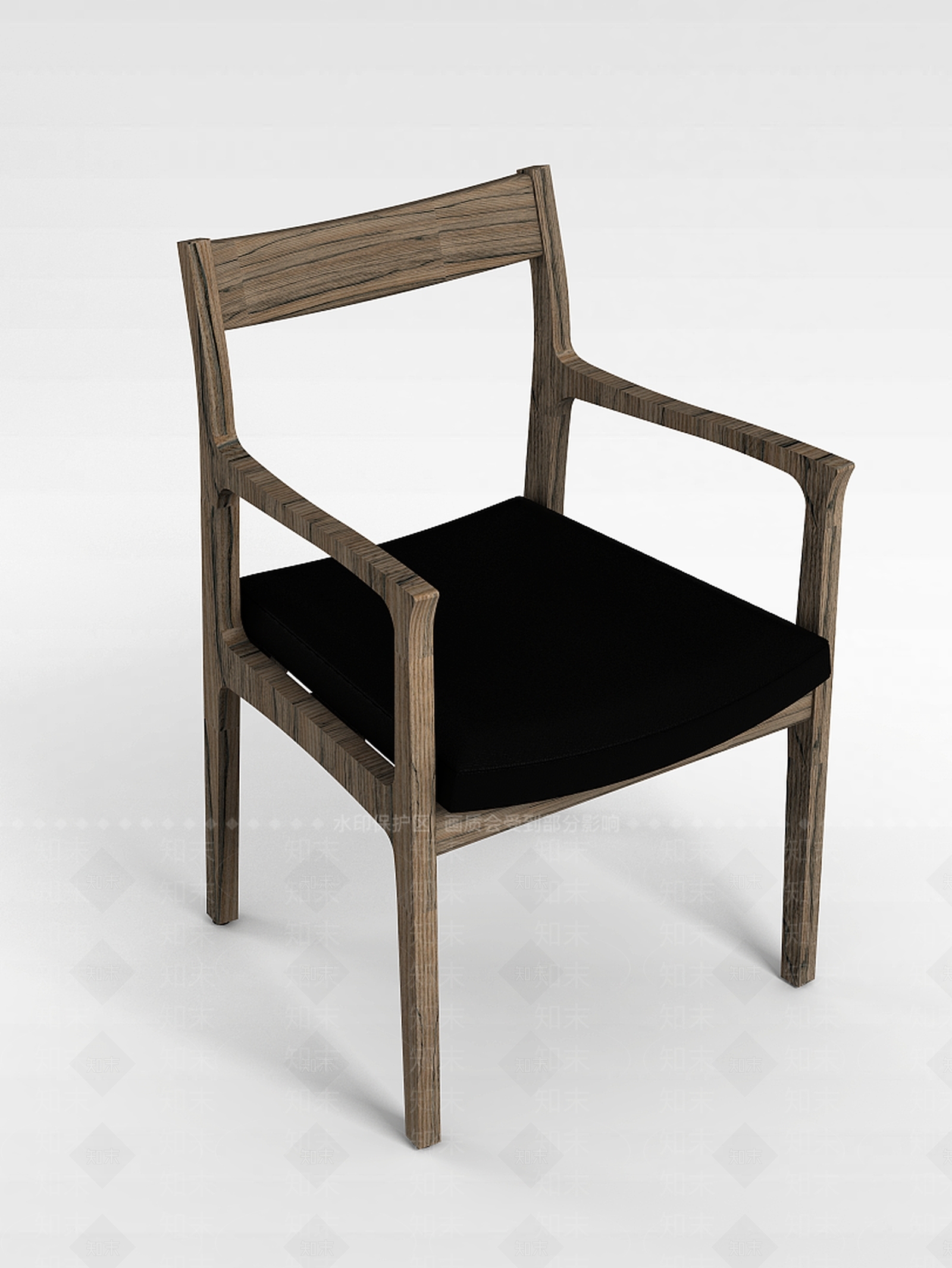 现代复古木质椅子3D模型下载【ID:1199042430】