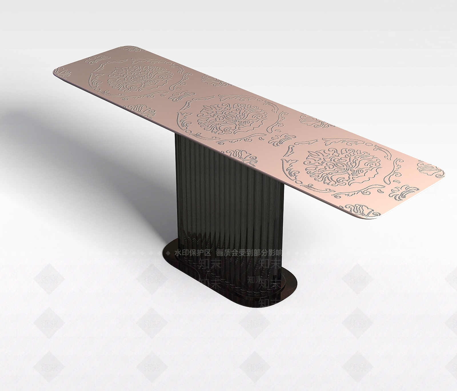 现代长条木质桌3D模型下载【ID:1199043468】