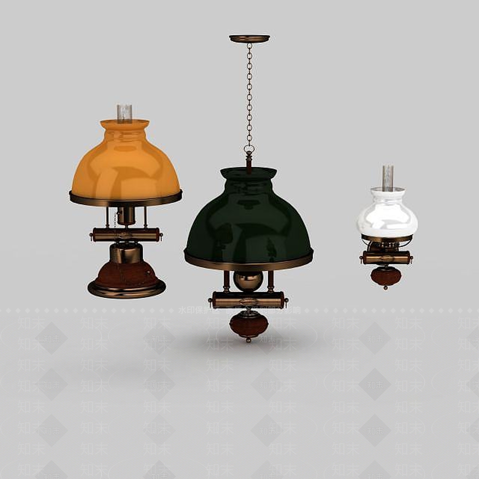 现代铁艺吊灯3D模型下载【ID:1199043838】