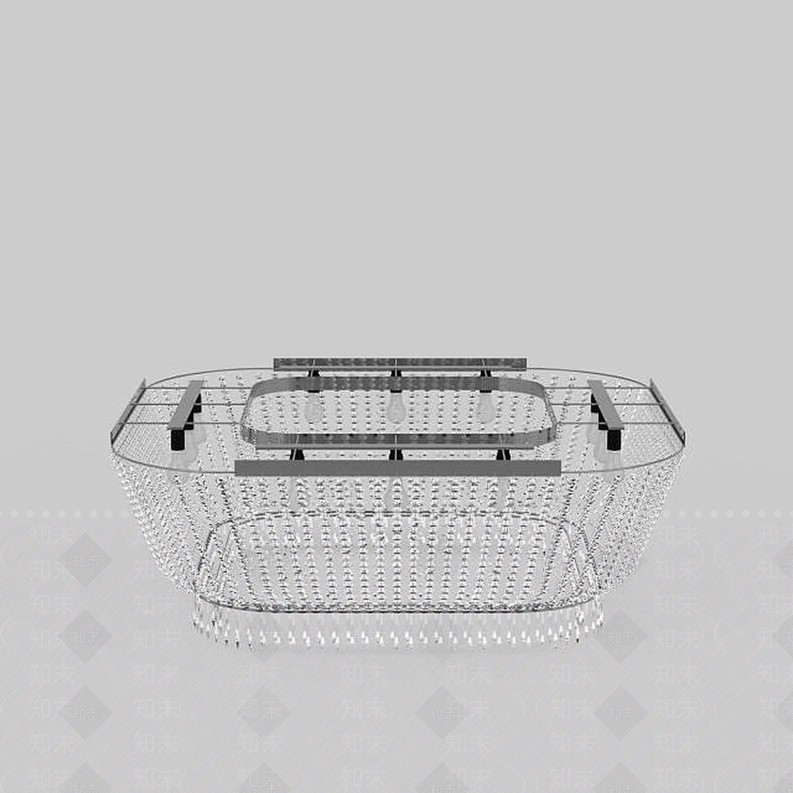 现代圆形水晶吊灯3D模型下载【ID:1199043911】