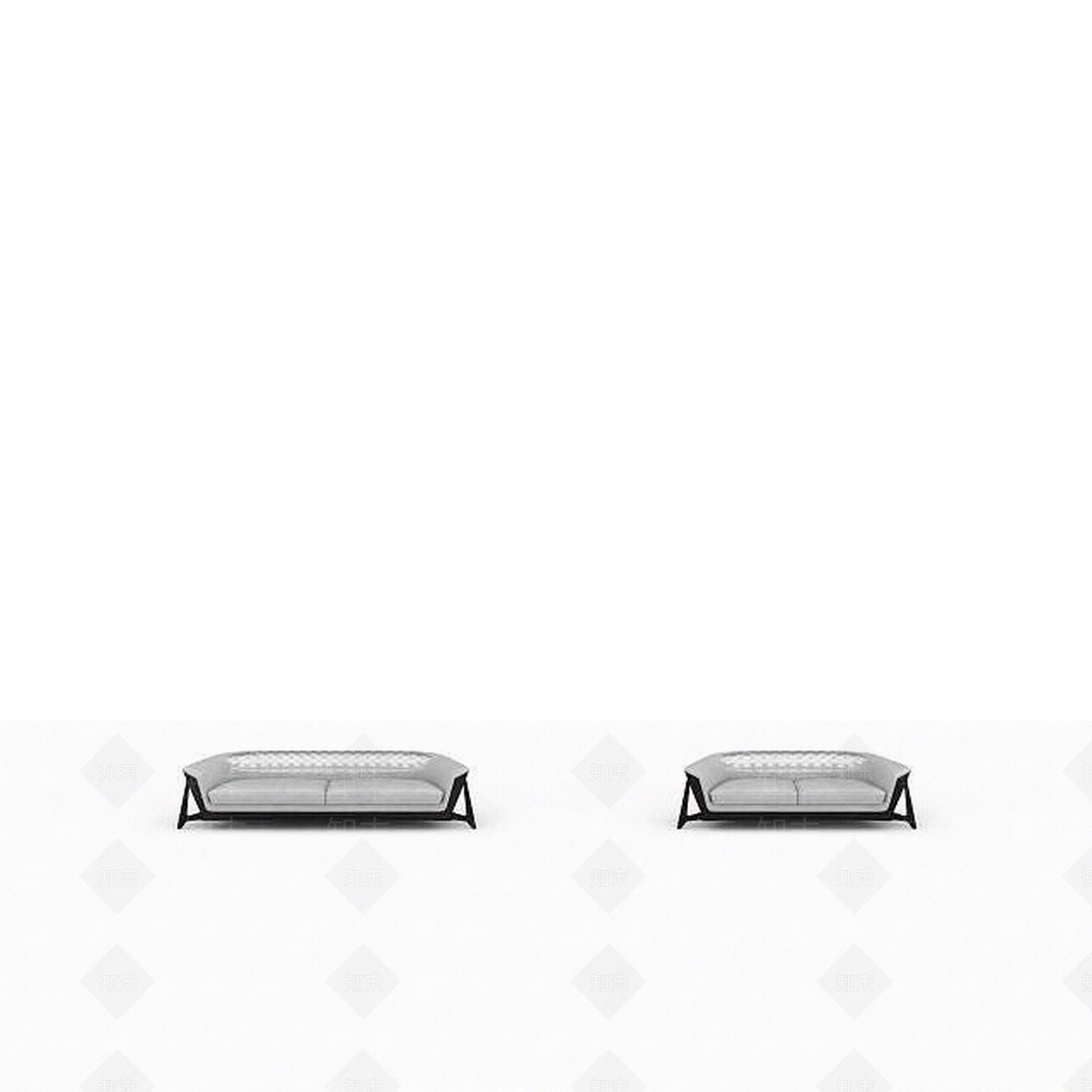 现代简约双人沙发3D模型下载【ID:1199044485】