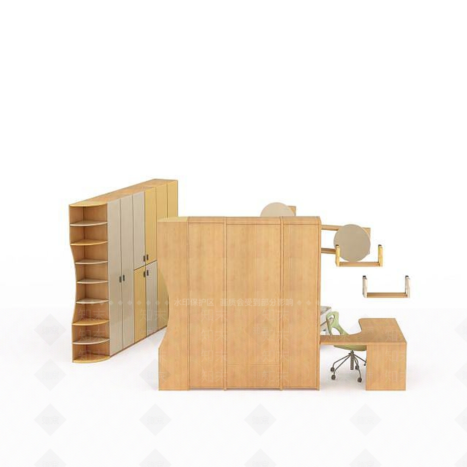 现代实木家具3D模型下载【ID:1199046678】