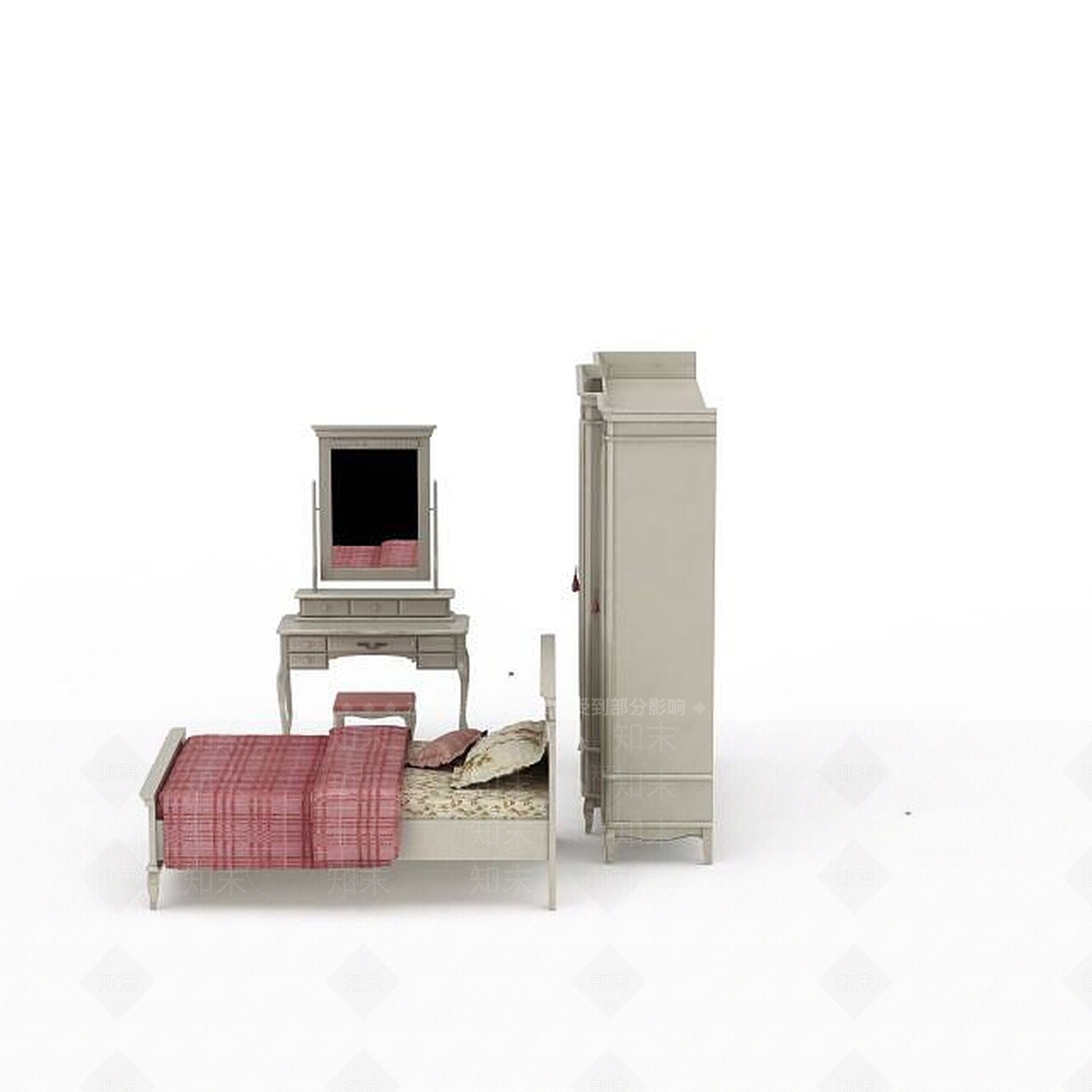 现代室内简约单人床3D模型下载【ID:1199046829】