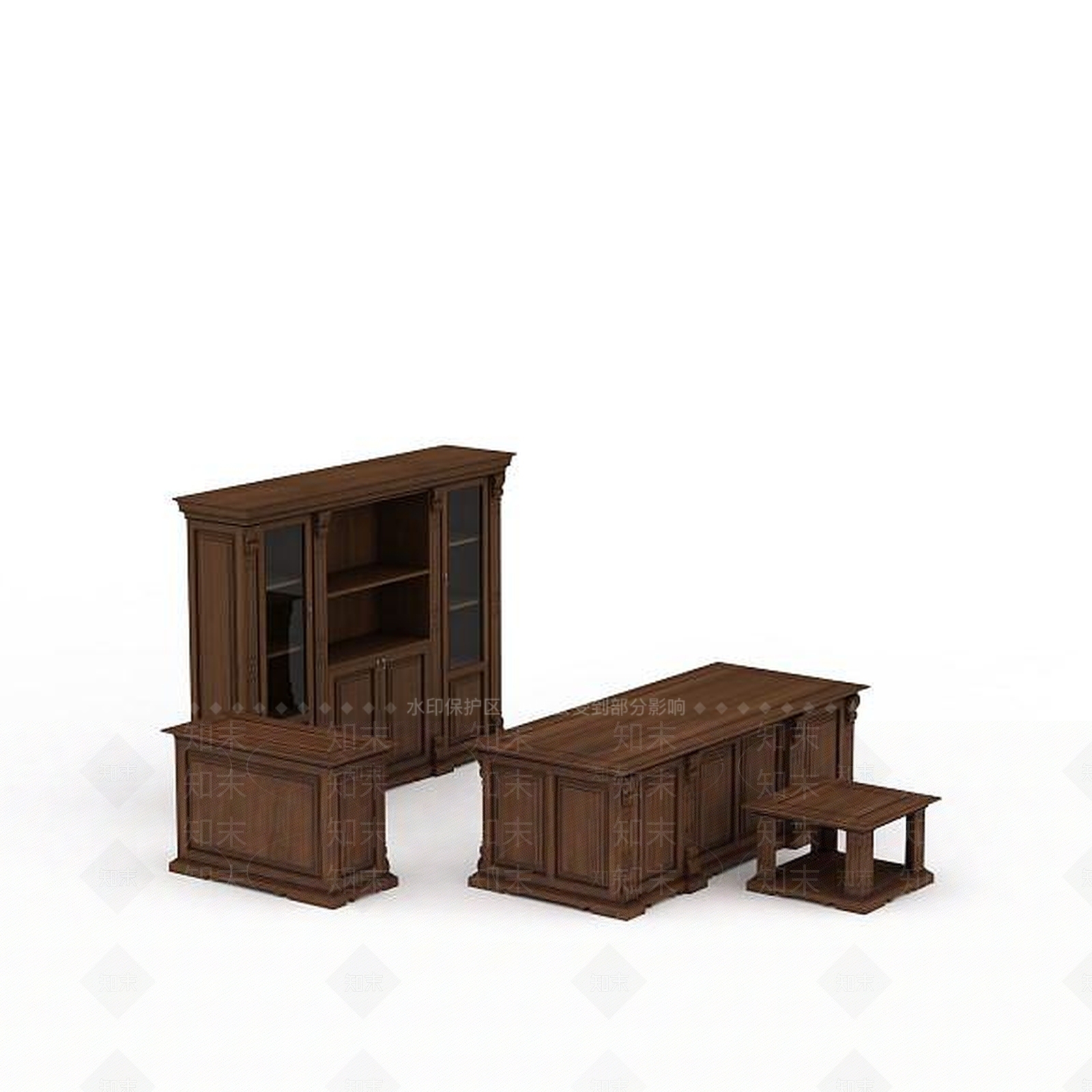 现代办公室桌椅组合3D模型下载【ID:1199047047】