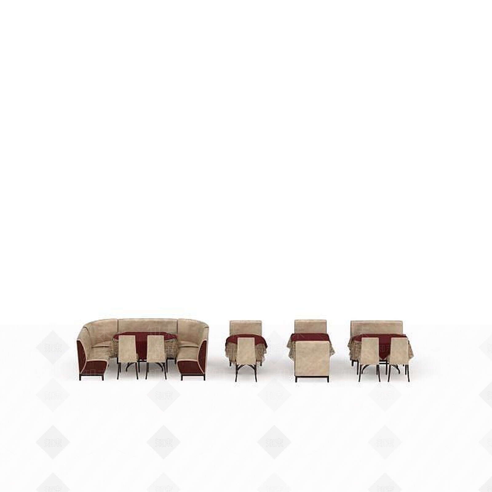 现代餐厅桌椅组合3D模型下载【ID:1199054868】
