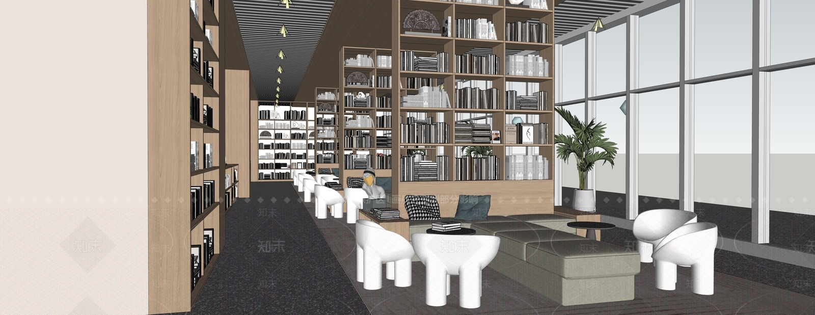现代书店SU模型下载【ID:1199058653】
