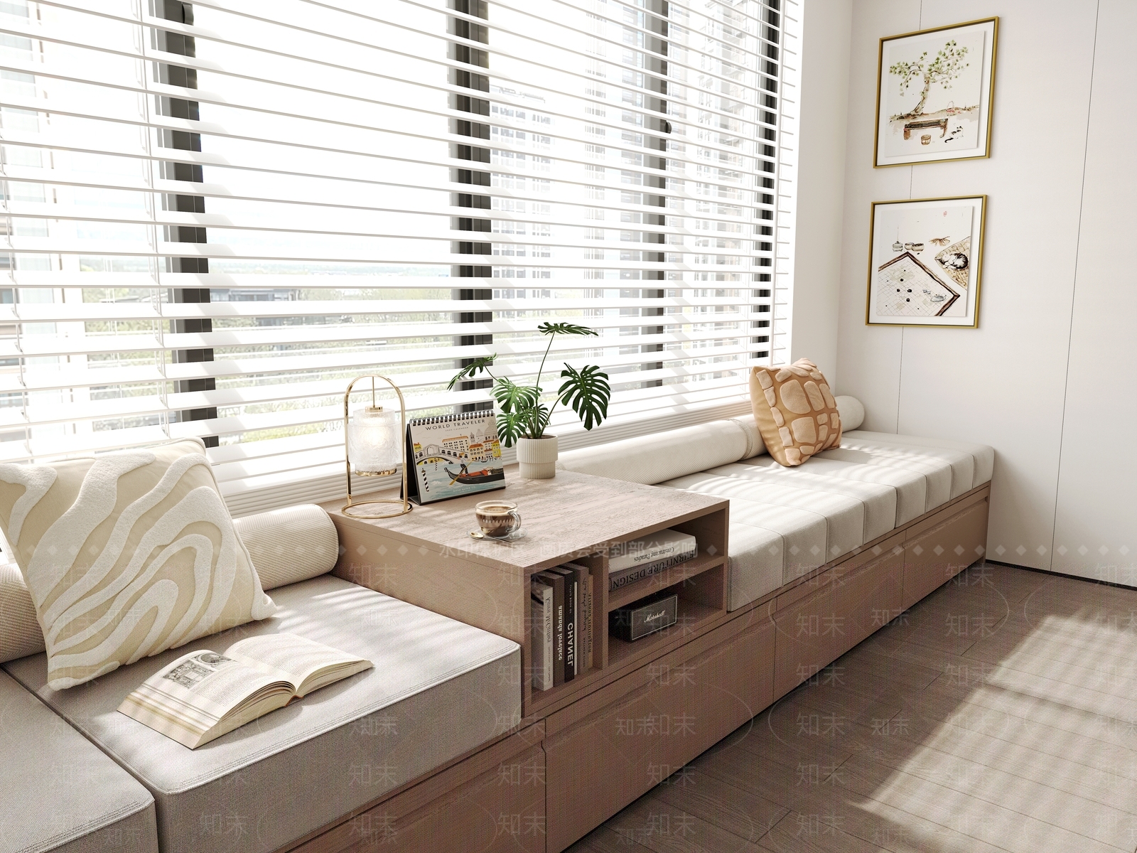 现代飘窗柜3D模型下载【ID:1199059486】