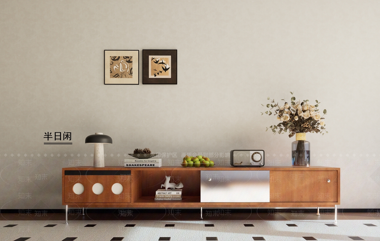 中古复古电视柜SU模型下载【ID:1199067142】