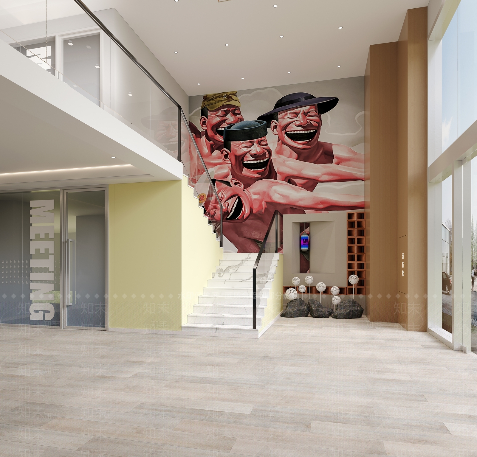 现代楼梯间3D模型下载【ID:1199068253】