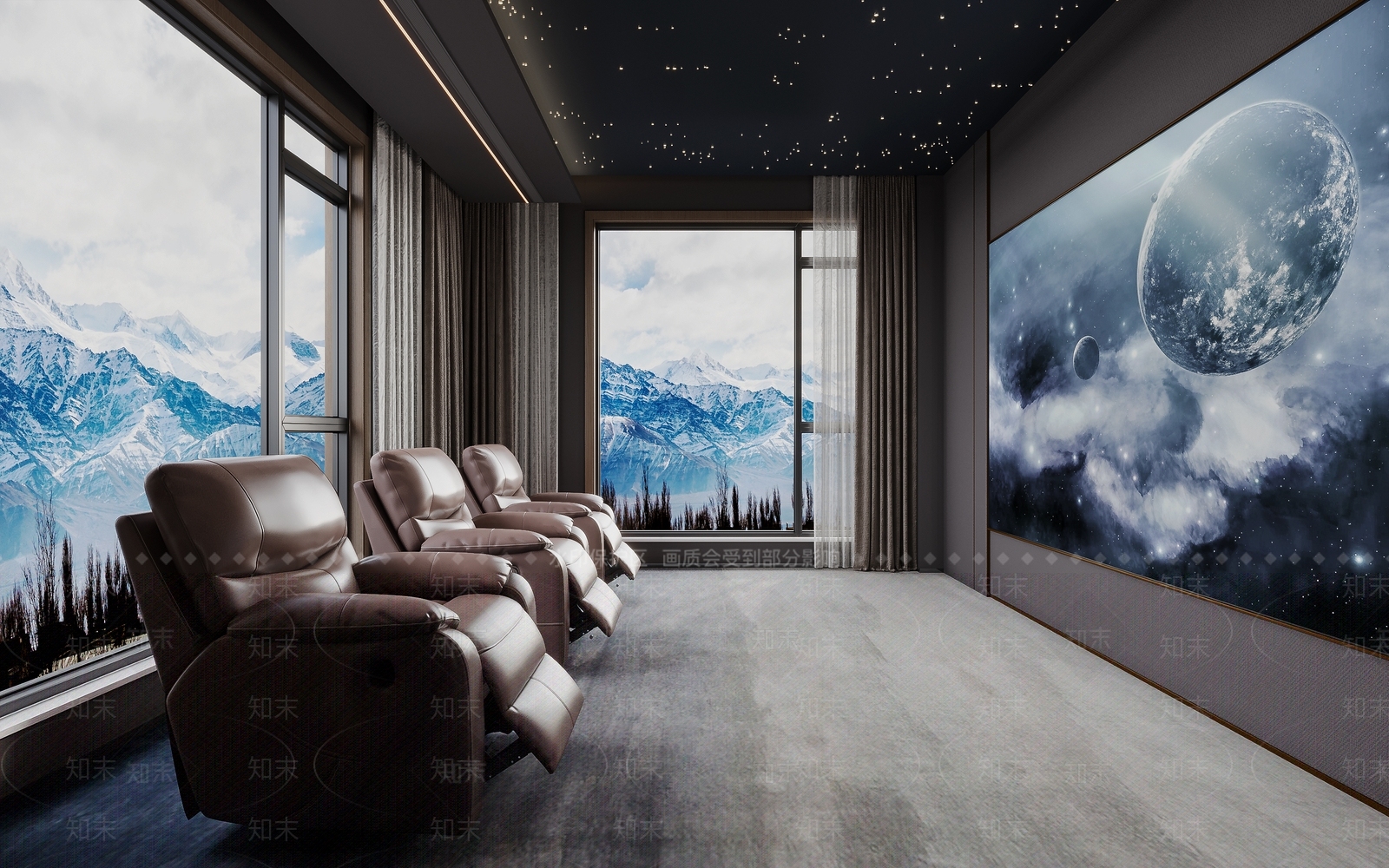 现代简约影音室3D模型下载【ID:1199071883】