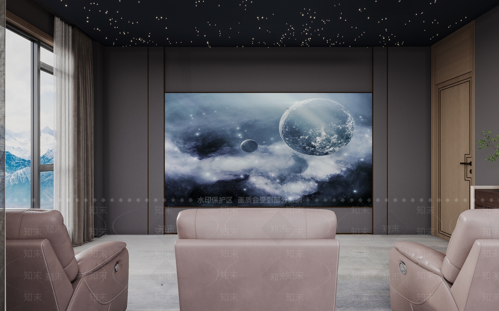 现代简约影音室3D模型下载【ID:1199071883】