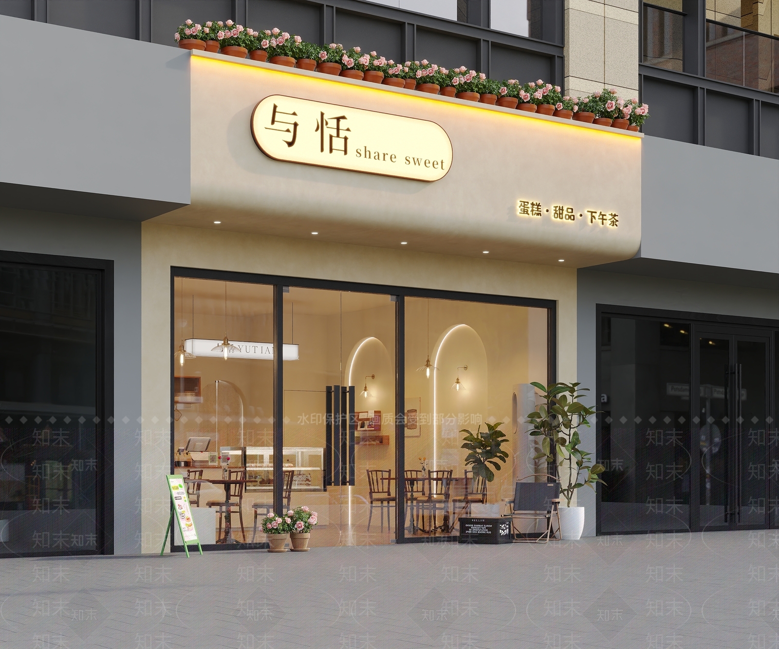 现代奶油甜品面包店3D模型下载【ID:1199074916】