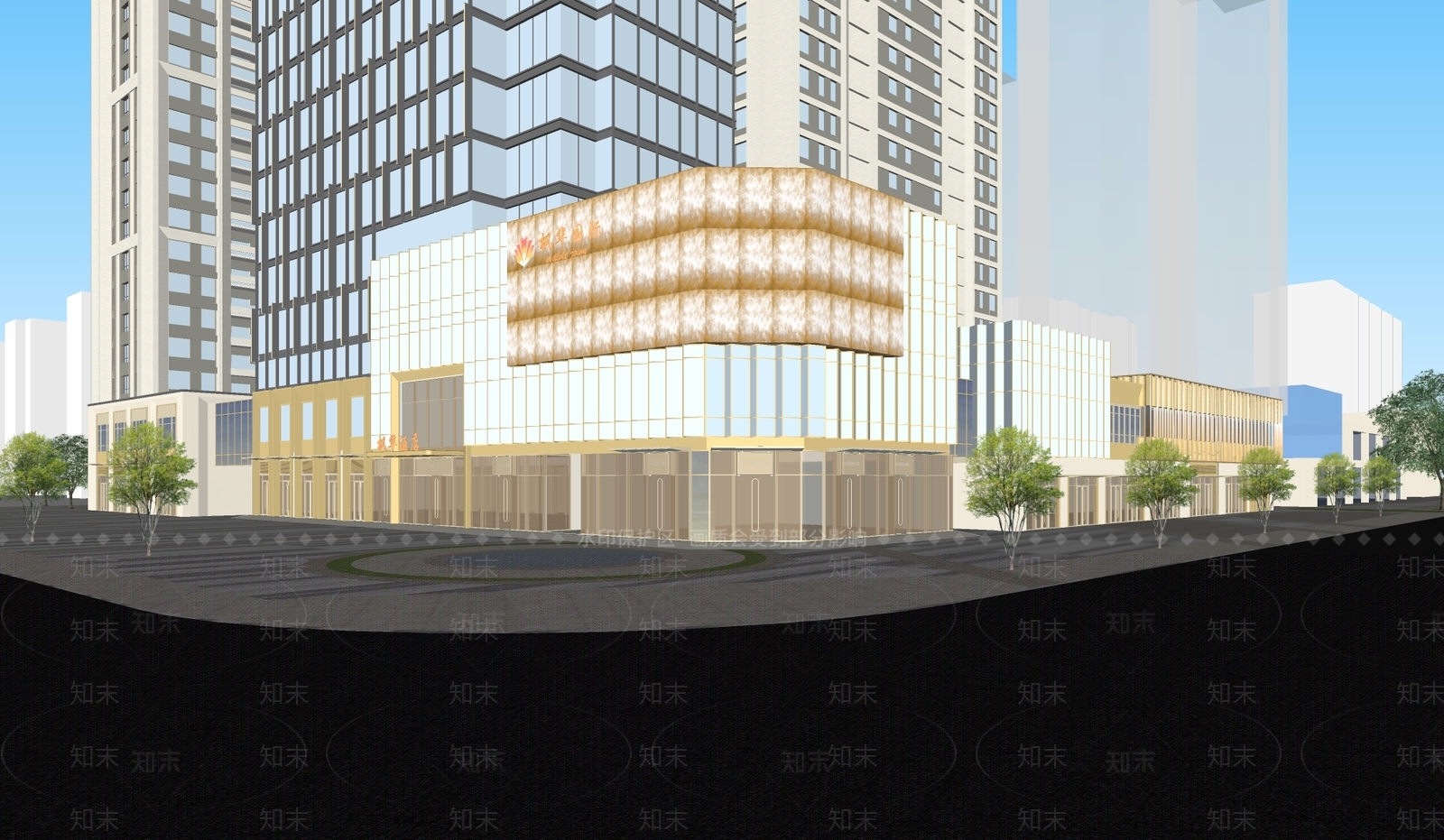现代商业街SU模型下载【ID:1199074507】