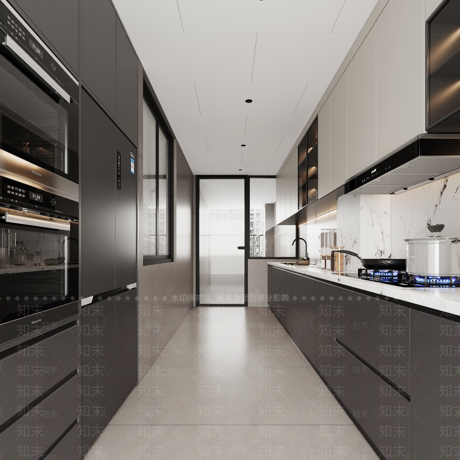 现代意式封闭式厨房3D模型下载【ID:1199074737】