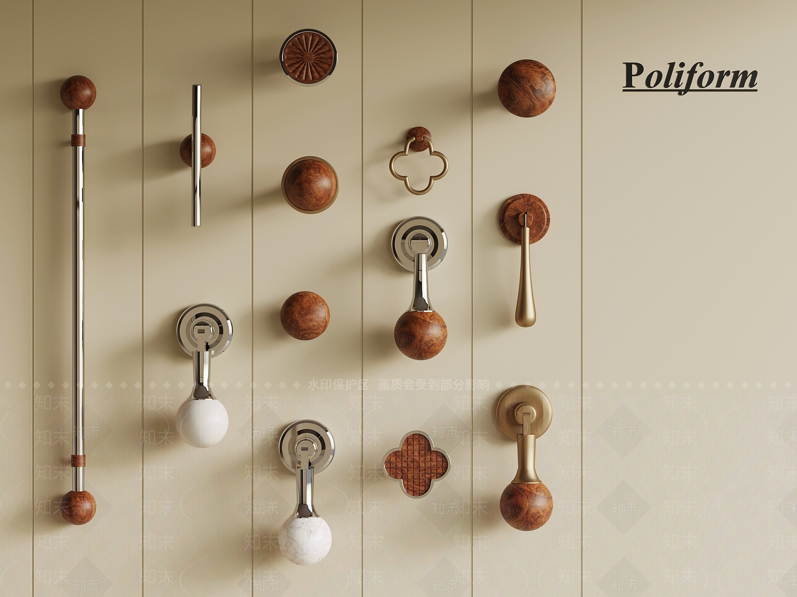 法式中古拉手SU模型下载【ID:1199075927】