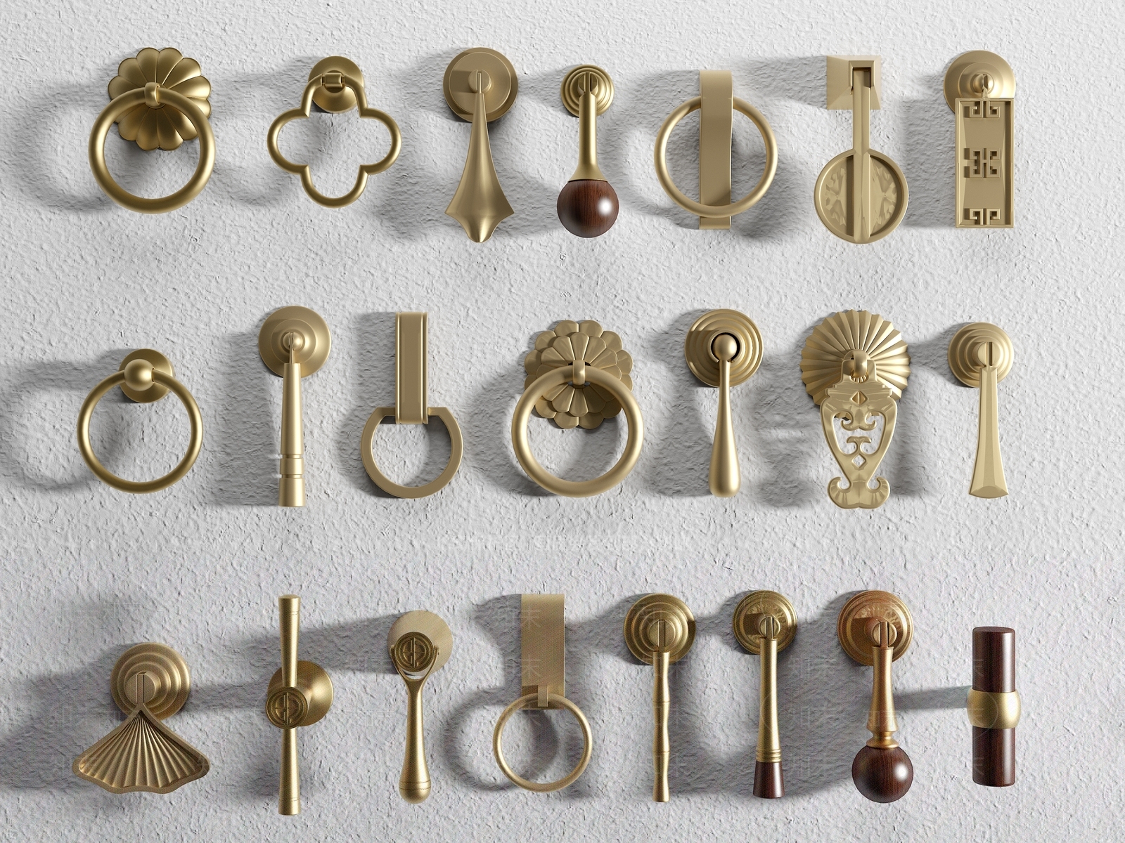 新中式拉手3D模型下载【ID:1199076257】