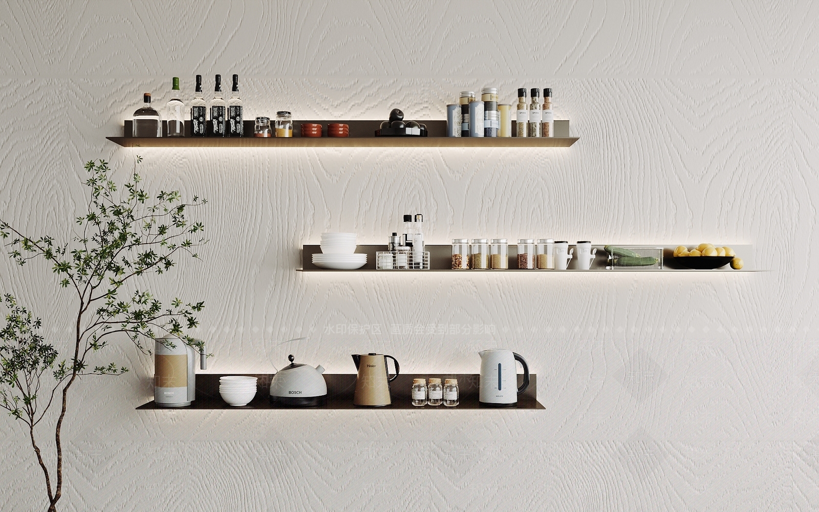 现代厨房用品3D模型下载【ID:1199080877】