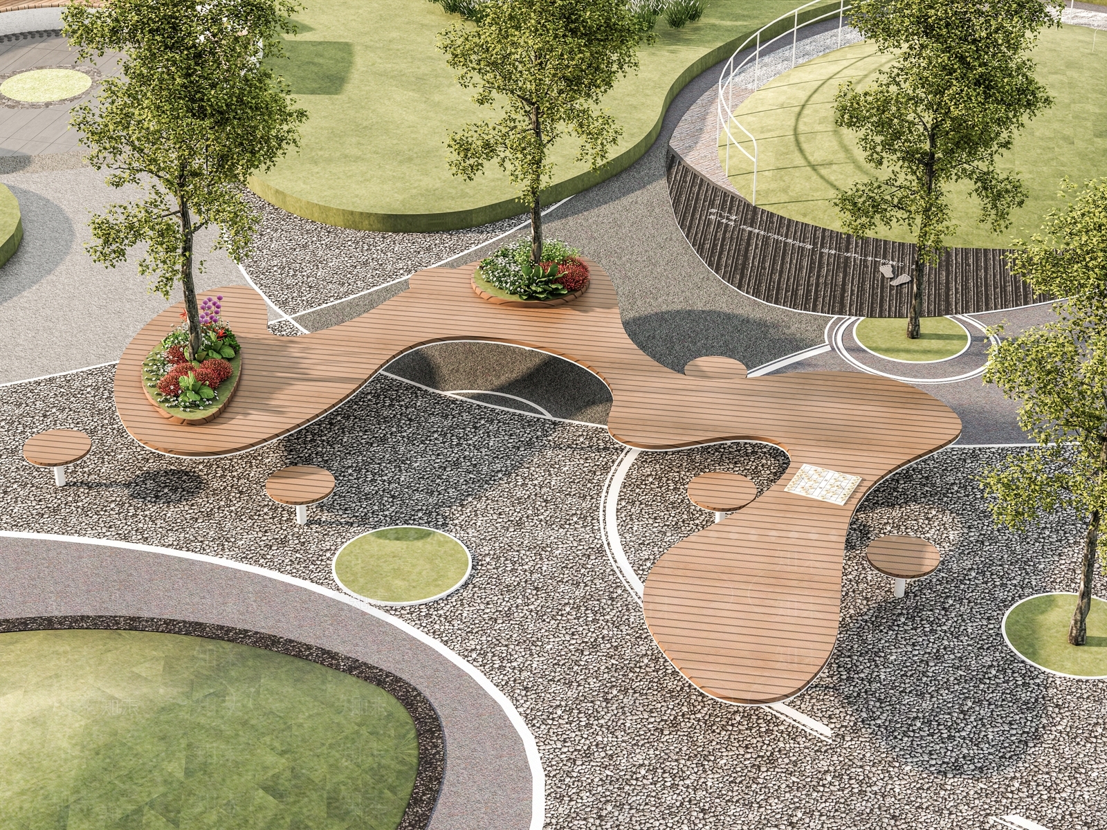 现代新中式口袋公园SU模型下载【ID:1199079153】