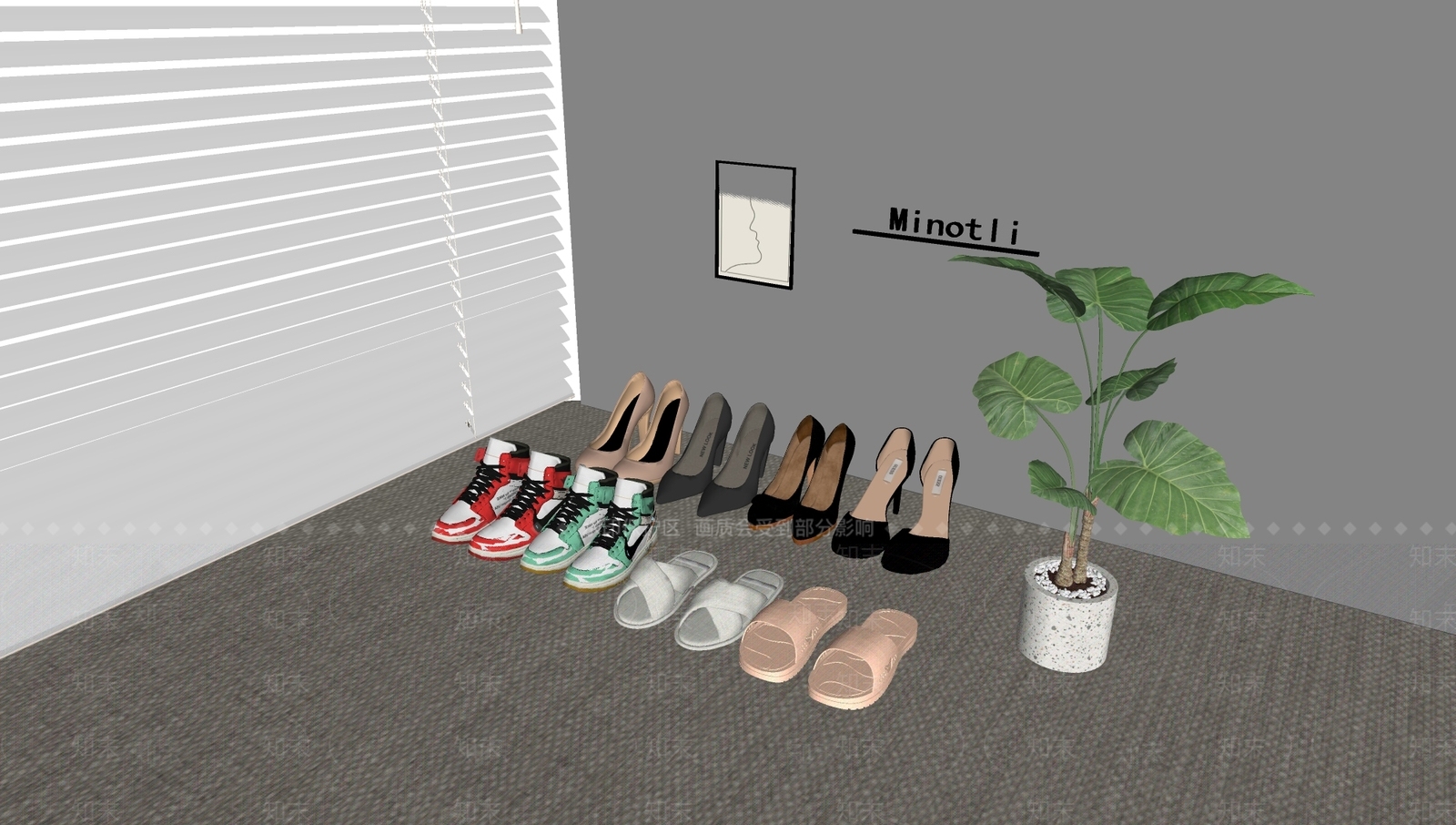 鞋子SU模型下载【ID:1199077889】