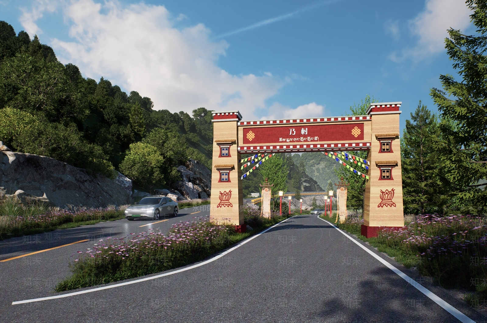 新中式牌坊牌楼SU模型下载【ID:1199083054】