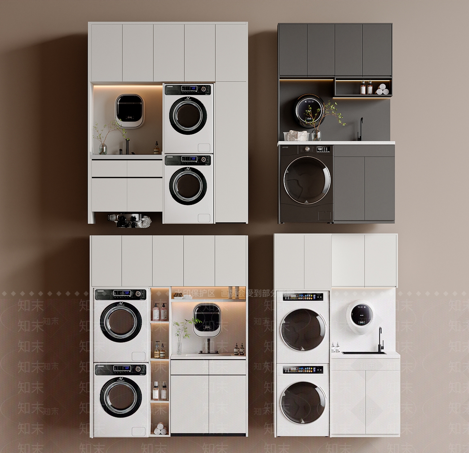 现代洗衣机柜3D模型下载【ID:1199082644】